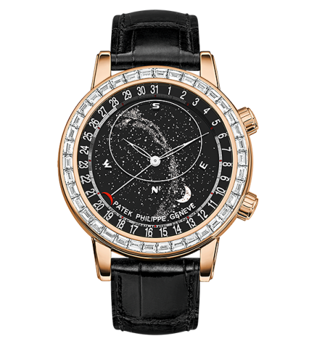 AAA Replica Patek Philippe Celestial Rose Gold Black Watch 6104R-001